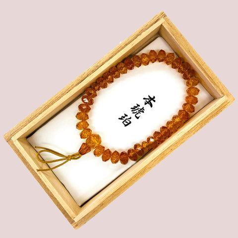 [One of a kind] Nature Amber Cut beads Kiriko Bracelet