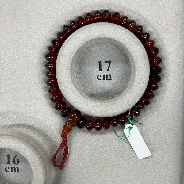 [One of a kind] 5×8mm Nature Cherry Red Amber Oval beads Bracelet