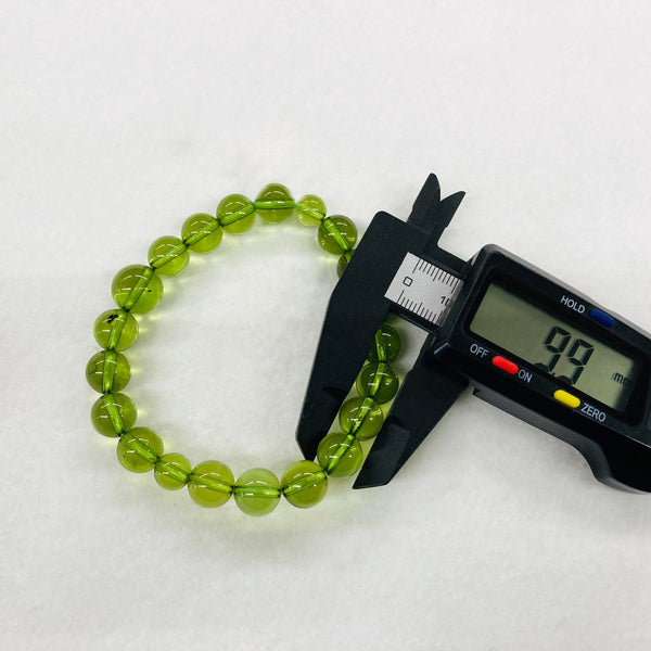 【１点もの】10mm グリーンアンバー ブレスレット