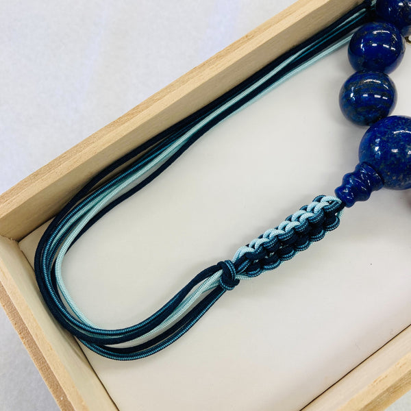 【１点もの】15.5mm ラピスラズリ 瑠璃石 略式数珠