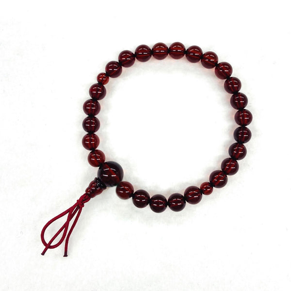 [One of a kind] 7mm Nature Cherry Red Amber Bracelet