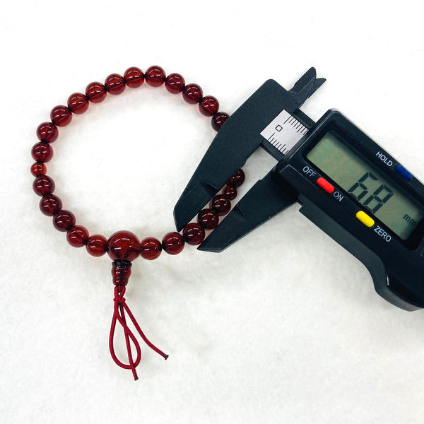 [One of a kind] 7mm Nature Cherry Red Amber Bracelet