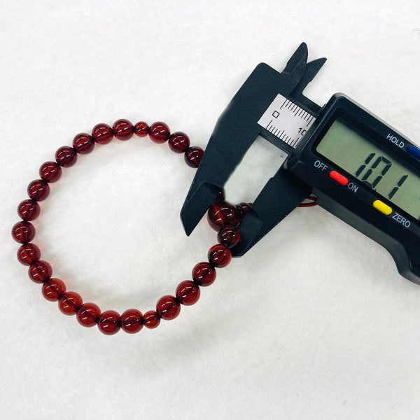 [One of a kind] 7mm Nature Cherry Red Amber Bracelet