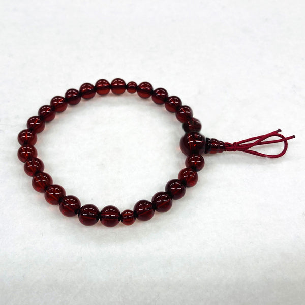 [One of a kind] 7mm Nature Cherry Red Amber Bracelet