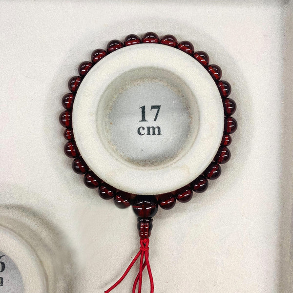 [One of a kind] 7mm Nature Cherry Red Amber Bracelet