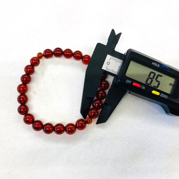 [One of a kind] 8.5mm Nature Cherry Amber Bracelet