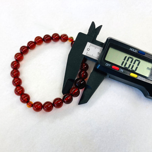 [One of a kind] 8.5mm Nature Cherry Amber Bracelet