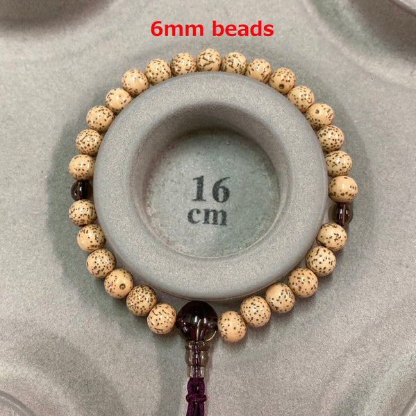Bodhi Seed Wood & Brown Quartz Bracelet Beads 3 Sizes