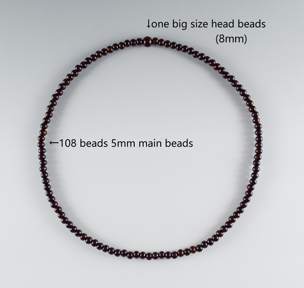 5mm Striped Ebony Wood 108 beads Bracelet