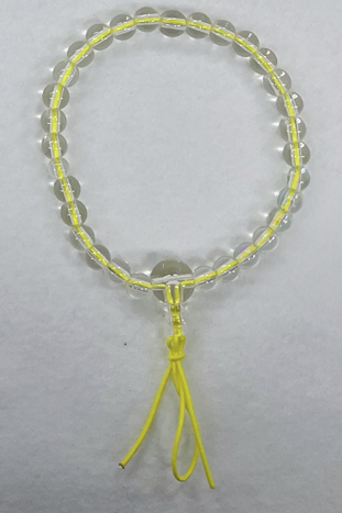 6mm 本水晶腕輪 ブレスレット クリアクォーツ ゴム紐 7色