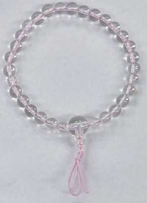 6mm 本水晶腕輪 ブレスレット クリアクォーツ ゴム紐 7色