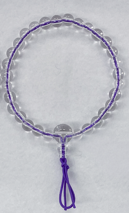 6mm 本水晶腕輪 ブレスレット クリアクォーツ ゴム紐 7色