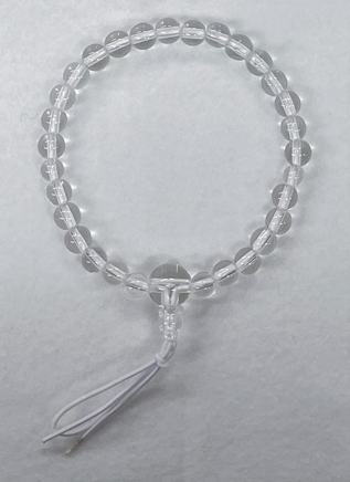 6mm 本水晶腕輪 ブレスレット クリアクォーツ ゴム紐 7色