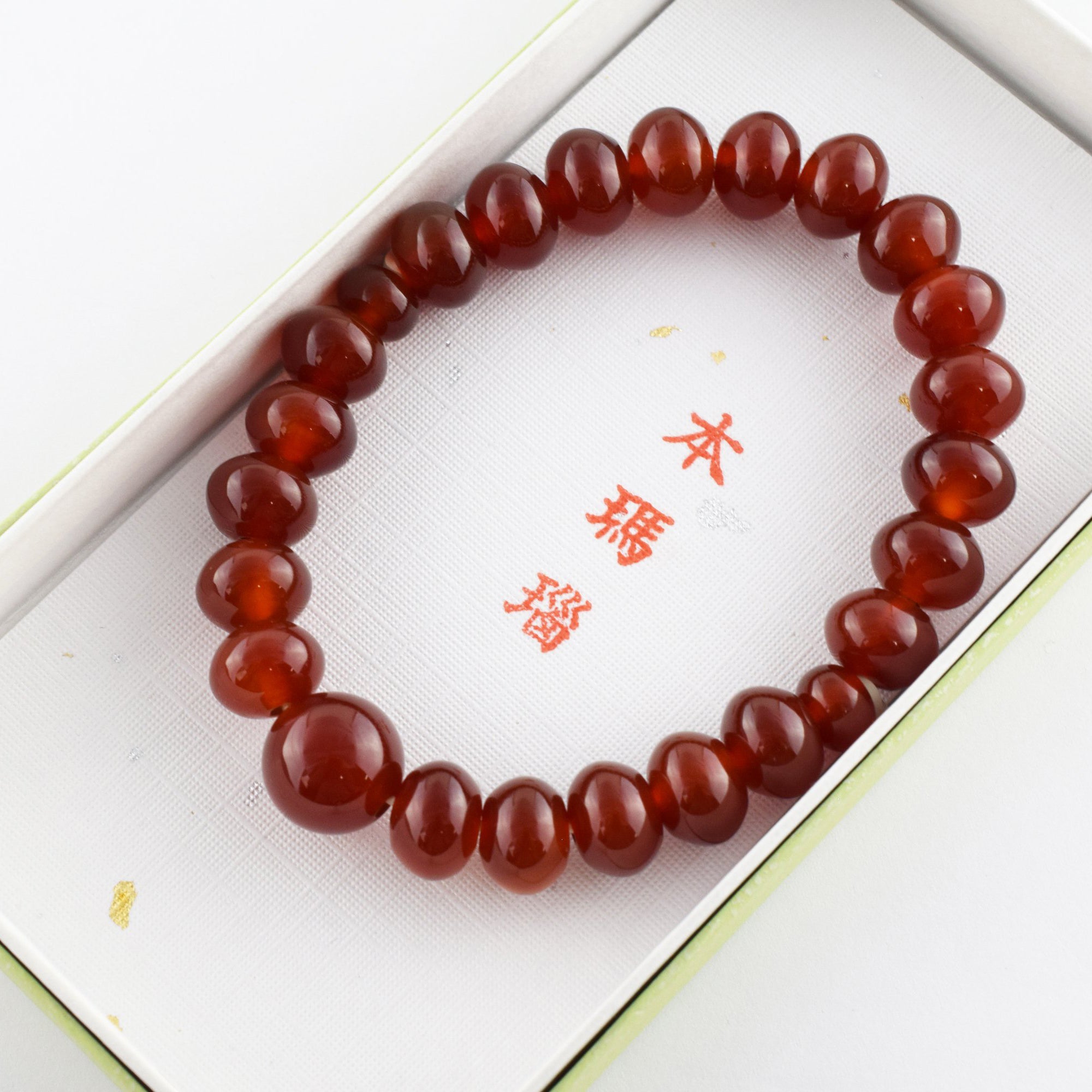 Red Sulemani Hakik Agate Stretch Bracelet - 8mm Beads, Protection Stone Jewelry For Men & Women - View #10