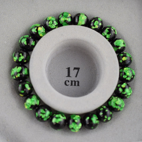 10mm Ryukyu Fluorite Glass Bracelet Green
