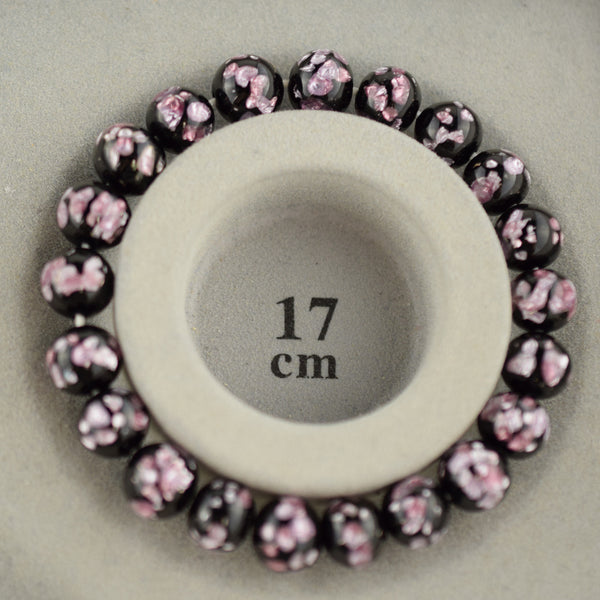 10mm Ryukyu Fluorite Glass Bracelet Pink