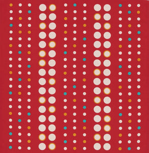 68cm Polyester Furoshiki - Polka dots Stripe Red