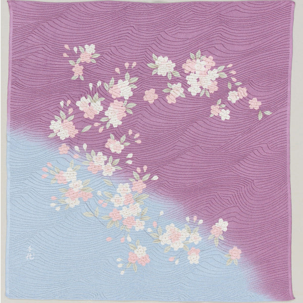 45cm / 68cm Rayon Furoshiki - Chiyo Uno Sakura Blue