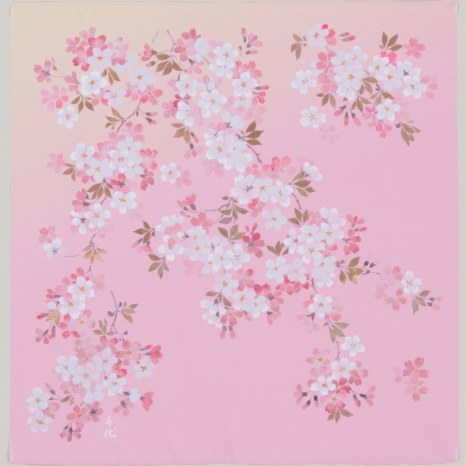 [Japan Exclusive] 70cm Polyester Furoshiki - Chiyo Uno Hanasakizakura