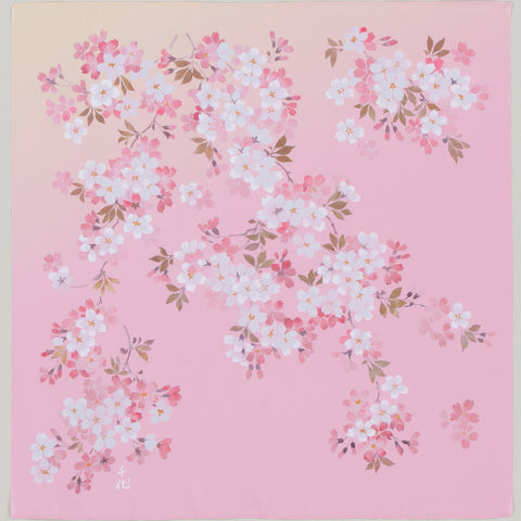 [Japan Exclusive] 70cm Polyester Furoshiki - Chiyo Uno Hanasakizakura