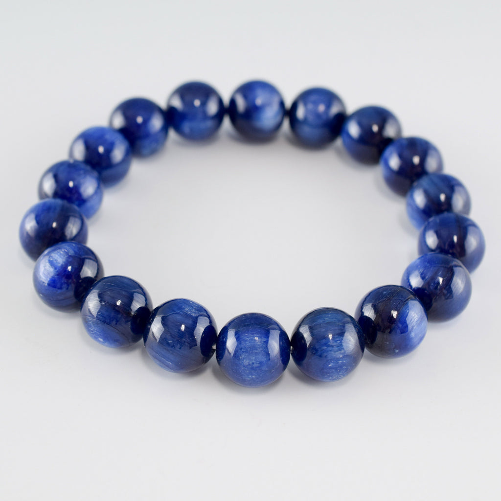 Blue Kyanite Genuine Bracelet ~ 7 Inches ~ 12mm Squared Beads -  TheGlobalStone