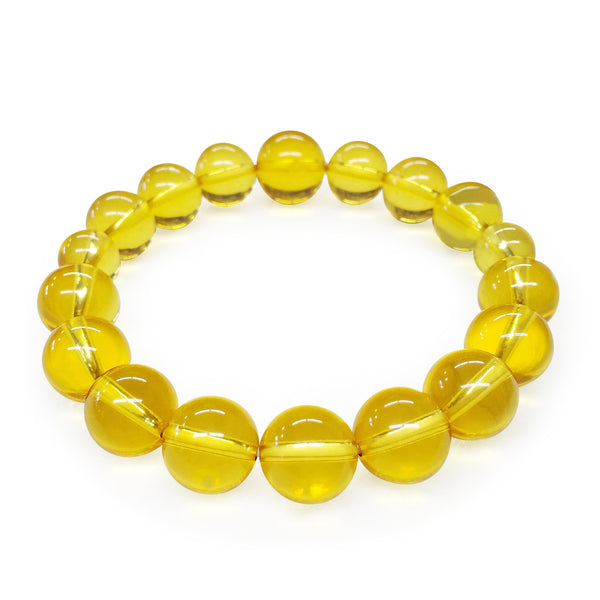 12mm Nature Yellow Amber Bracelet