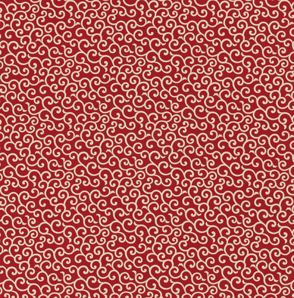 105cm Cotton Furoshiki - Karakusa Stripe Red