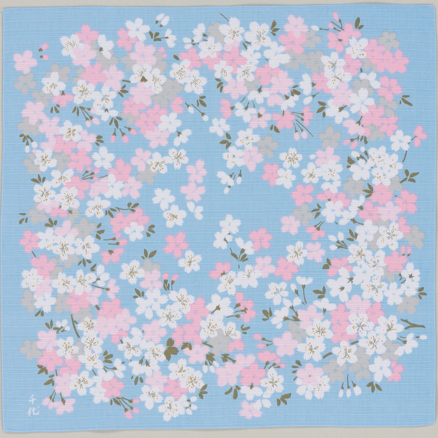 50cm / 90cm Cotton Furoshiki - Chiyo Uno Sakuranoen Blue