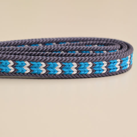 Japanese Handmade Blue Kumihimo Silk Braided Belt for Kimono