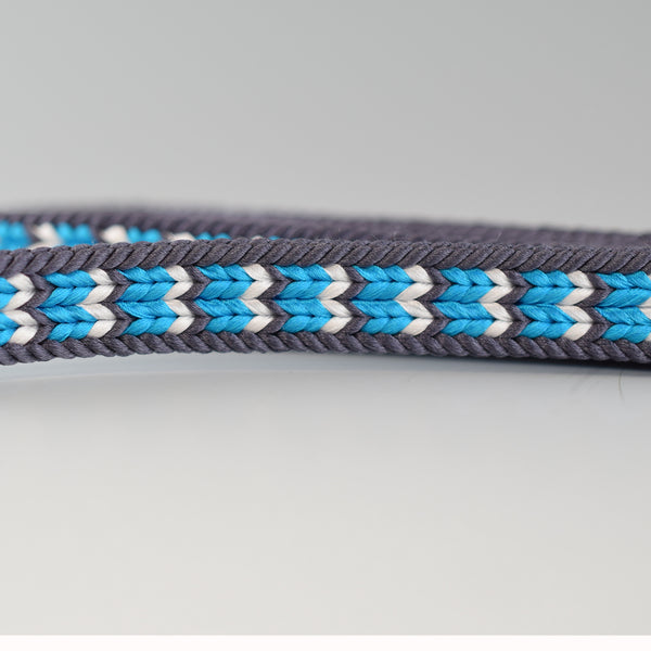 Japanese Handmade Blue Kumihimo Silk Braided Belt for Kimono