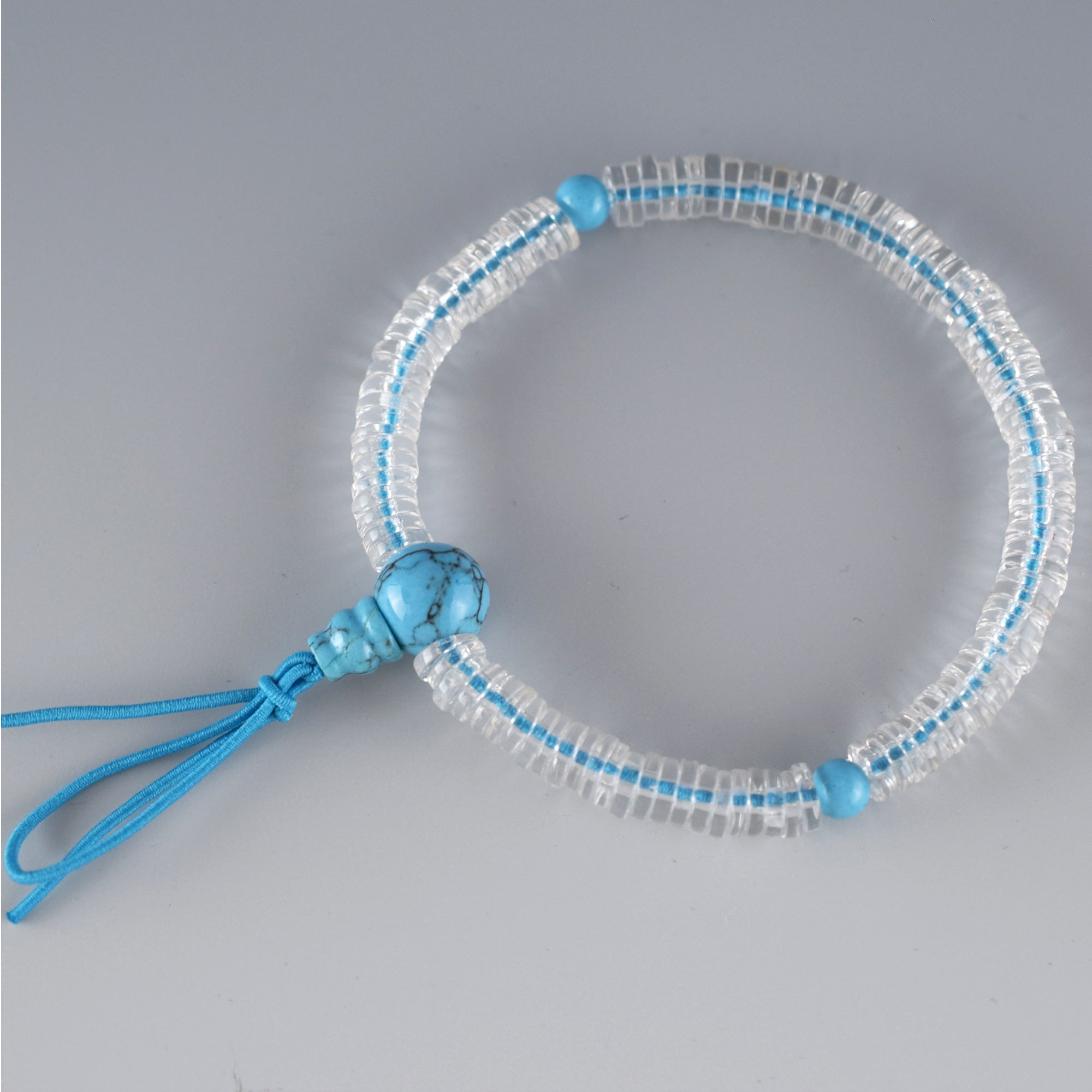 6mm 108 beads Crystal & Turquoise Bracelet