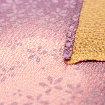 45cm  68cm Silk Furoshiki - Yuzen Double Sides dyeing Purple