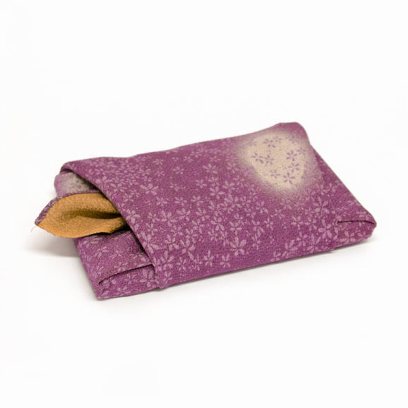 45cm 68cm Silk Furoshiki - Yuzen Double Sides dyeing Purple