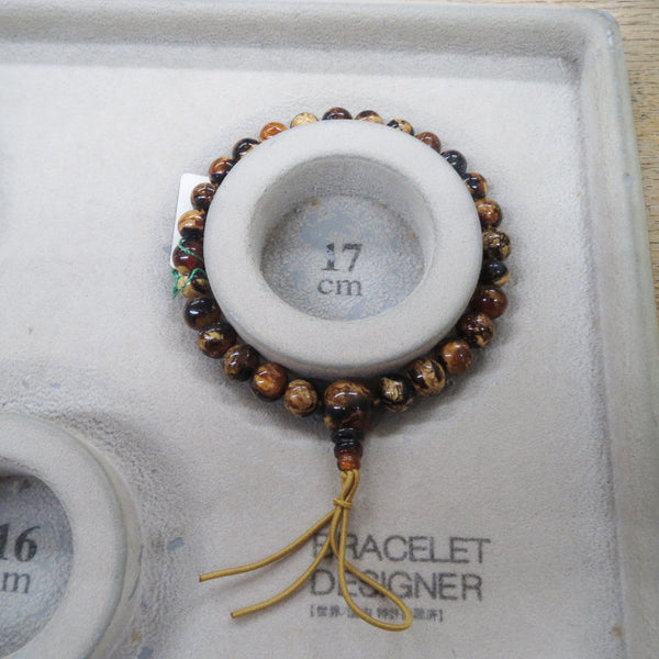 [One of a kind] China Fushun Amber Round Beads Bracelet