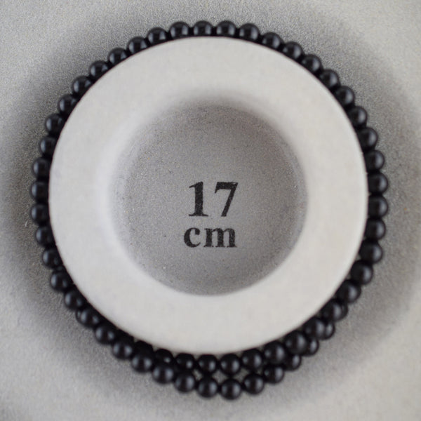 4mm Black Onyx  Double Bracelet