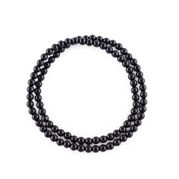 4mm Black Onyx  Double Bracelet