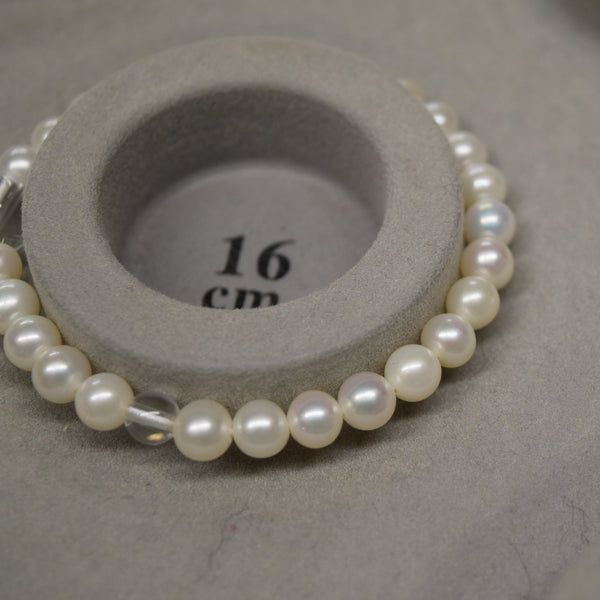 6.5mm Real Akoya Pearl & Crystal Bracelet