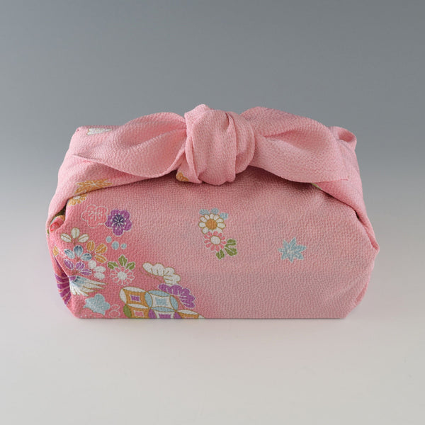 68cm Rayon Furoshiki - Birds & Flowers Pink