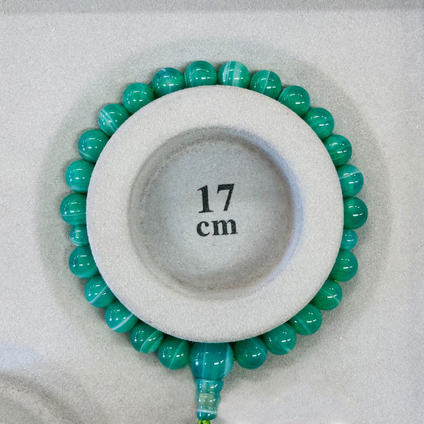 7mm Green Banded Agate Bracelet