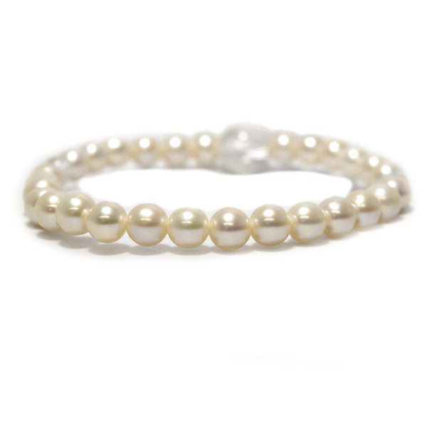 6mm Freshwater Pearls & Crystal Bracelet