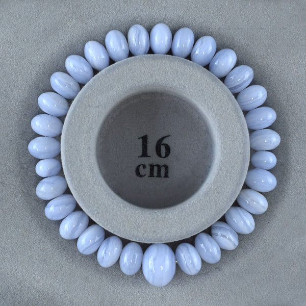6×9mm Blue Chalcedony Oval Beads Bracelet