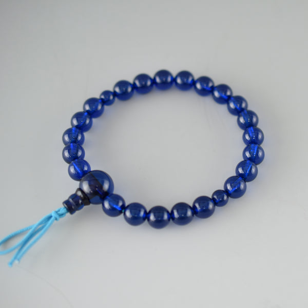 [One of a kind] 8mm Sapphire Blue Amber Bracelet