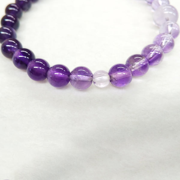 7mm Amethyst Quartz Gradation Bracelet