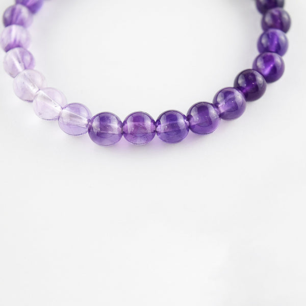 7mm Amethyst Quartz Gradation Bracelet