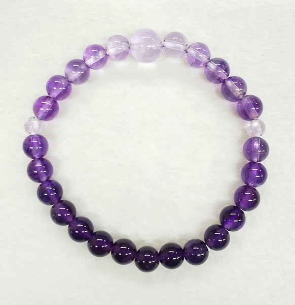 7mm Amethyst Quartz Gradation Bracelet