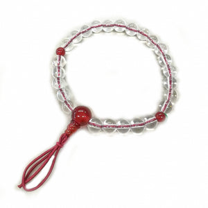 7mm Crystal & Red Agate Bracelet