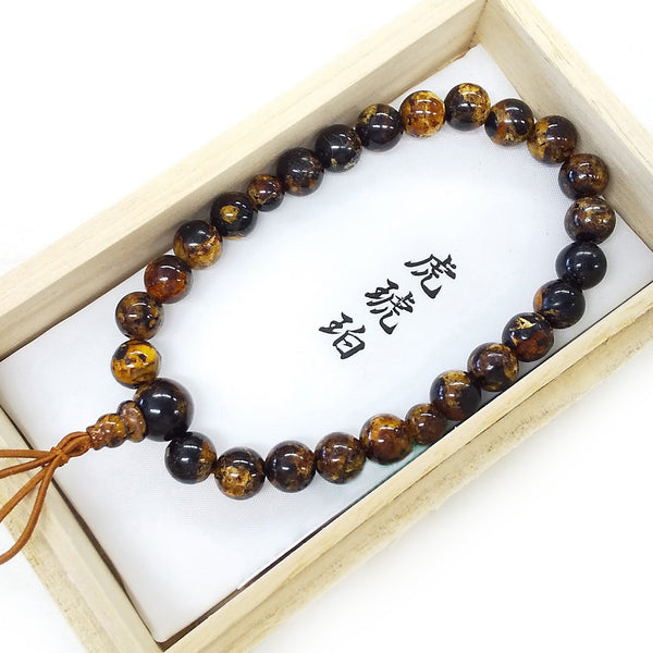 8.5mm Genuine China Fushun Amber Bracelet