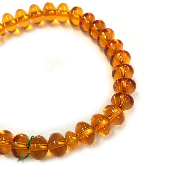 8mm Amber Oval Beads Bracelet