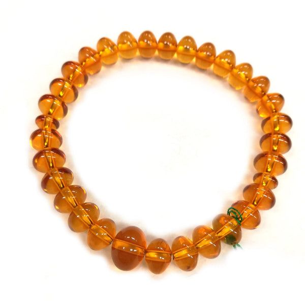 8mm Amber Oval Beads Bracelet