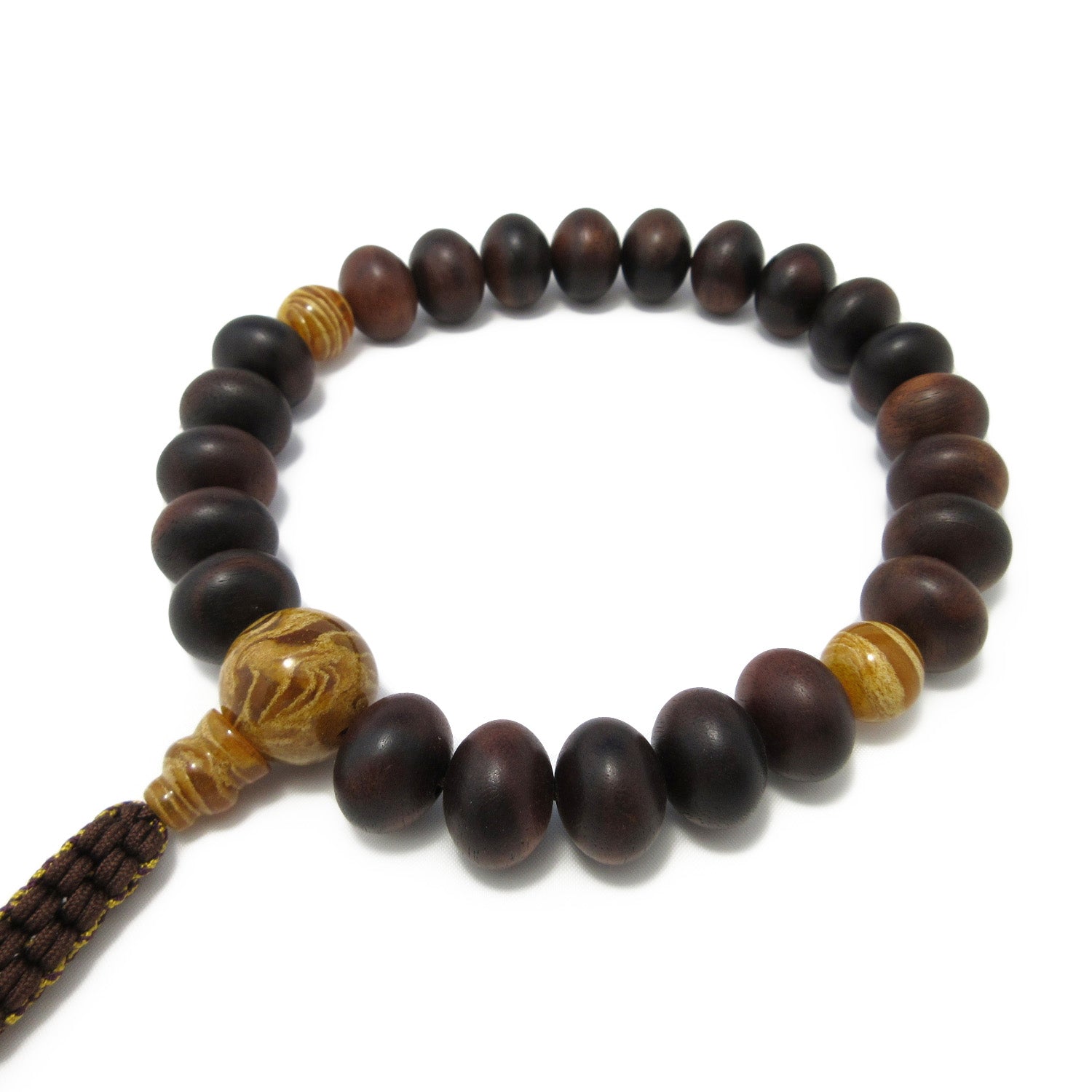 Banded Kokutan Ebony & Banded Honey Amber Juzu Prayer beads